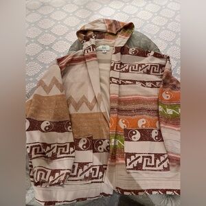 Boho Patterned Hooded Jacket from Urban Outfitters like new worn once.